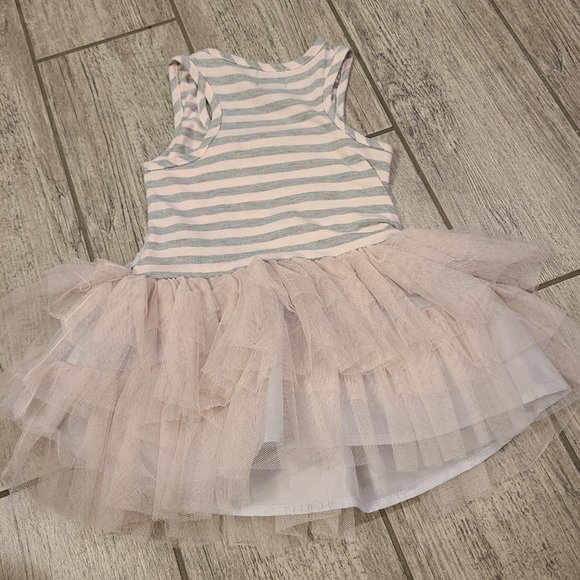 Pink & Violet toddler girl sleeveless formal dress blush pink & grey size 2T - Picture 8 of 9